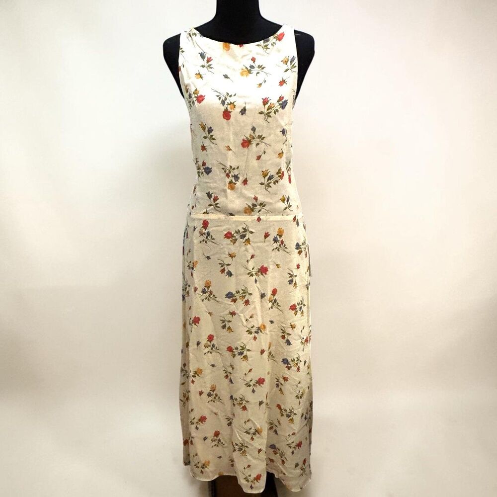 NWT Reformation Women's 12 Harleen Floral Midi Dress Noemi White Sundress